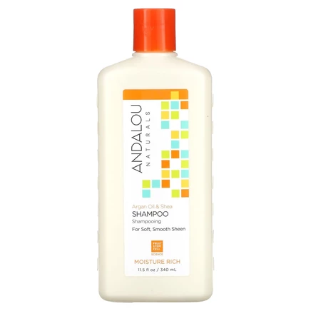 Andalou Naturals, Шампунь, глубокое увлажнение, для мягкости, гладкости и блеска, «Аргановое масло и масло ши», 340 мл (11,5 жидк. унций)