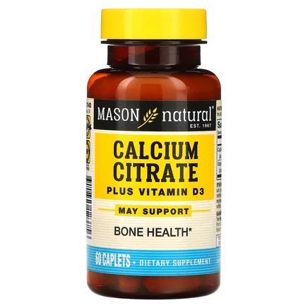 Mason Natural, Цитрат кальция с витамином D3, 60 капсуловидных таблеток