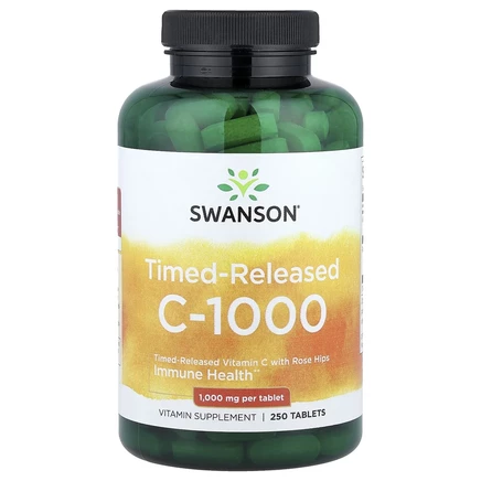 Swanson, Витамин C с шиповником, 1000 мг, 250 таблеток