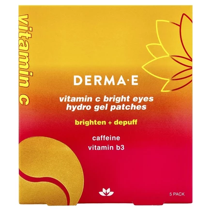DERMA E, Гидрогелевые патчи с витамином C Bright, для всех типов кожи, 5 упаковок