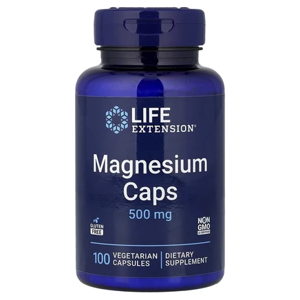 Life Extension, Магний в капсулах, 500 мг, 100 вегетарианских капсул