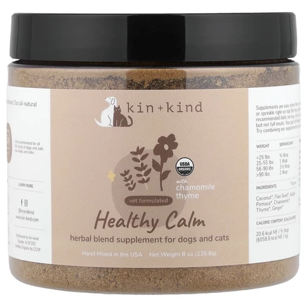 Kin+Kind, Healthy Calm, с ромашкой и чабрецом, для собак и кошек, 226,8 г (8 унций)