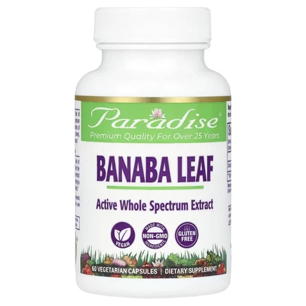 Paradise Herbs, лист банабы, 60 вегетарианских капсул