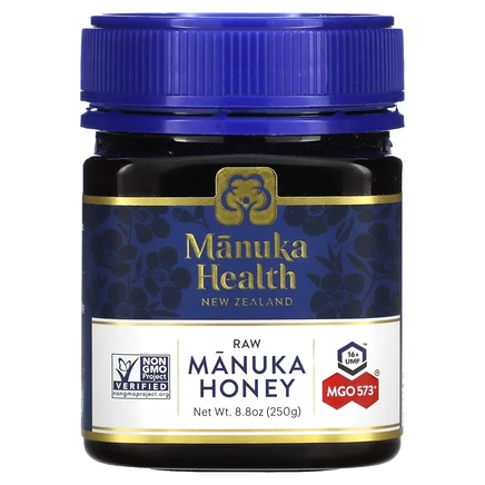 Manuka Health, необработанный мед манука, UMF 16+, MGO 573+, 250 г (8,8 унции)