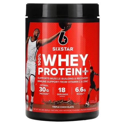 SIXSTAR, 100% Whey Protein Plus, тройной шоколад, 826 г (1,82 фунта)