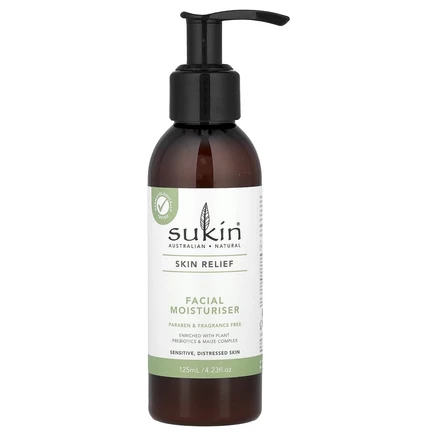 Sukin, Skin Relief, увлажняющее средство для лица, для чувствительной, проблемной кожи, без отдушек, 125 мл (4,23 жидк. Унции)