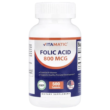 Vitamatic, фолиевая кислота, 800 мкг, 500 таблеток