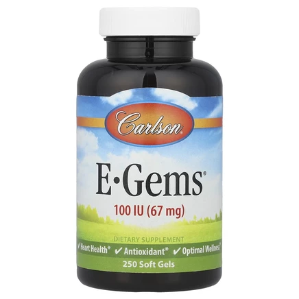 Carlson, E-Gems, 67 мг (100 МЕ), 250 капсул