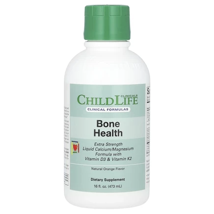 ChildLife Clinicals, жидкая добавка с кальцием, магнием и витаминами D3 и K2, повышенная сила действия, с натуральным апельсиновым вкусом, 473 мл (16 жидк. унций)