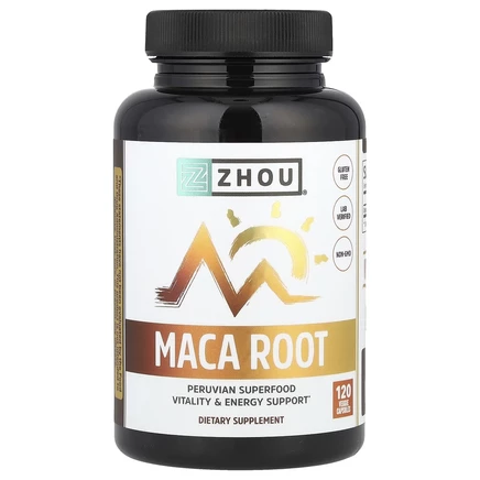 Zhou Nutrition, Органический корень мака, 120 растительных капсул
