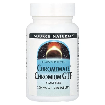 Source Naturals, Chromemate, GTF, хром, 200 мкг, 240 таблеток
