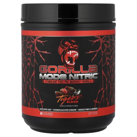 Gorilla Mind, Mode Nitric®, предтренировочная добавка без стимуляторов, «тигровая кровь», 784 г (1,73 фунта)