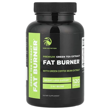 Nobi Nutrition, Жиросжигатель с экстрактом зеленого чая премиум-класса, 120 капсул