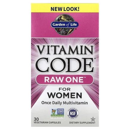 Garden of Life, Vitamin Code®, RAW One™, мультивитаминная добавка для женщин, для приёма 1 раз в день, 30 вегетарианских капсул default