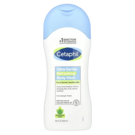Cetaphil, Ultra Gentle, освежающий гель для душа, свежий аромат, 500 мл