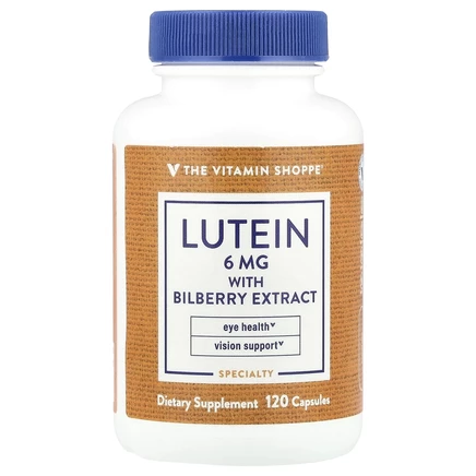 The Vitamin Shoppe, Лютеин с экстрактом черники, 120 капсул