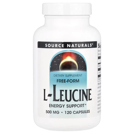 Source Naturals, L-лейцин в свободной форме, 1500 мг, 120 капсул (500 мг в каждой капсуле)