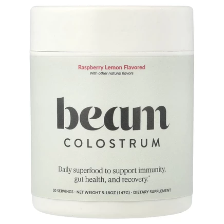 Beam Organics, молозиво, малина и лимон, 147 г (5,18 унции)