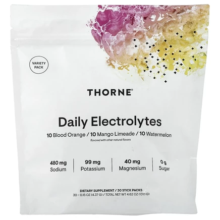 Thorne, ежедневные электролиты, набор разных вкусов, 30 пакетиков по 4,37 г (0,15 унции)