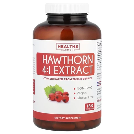 Healths Harmony, Экстракт боярышника 4: 1, 2660 мг, 180 капсул