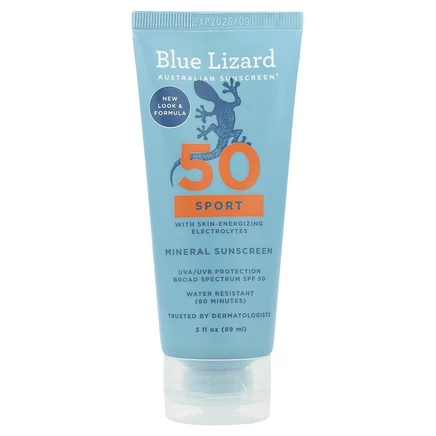 Blue Lizard Australian Sunscreen, солнцезащитное средство, для активных людей, SPF 50, 89 мл (3 жидк. унции)