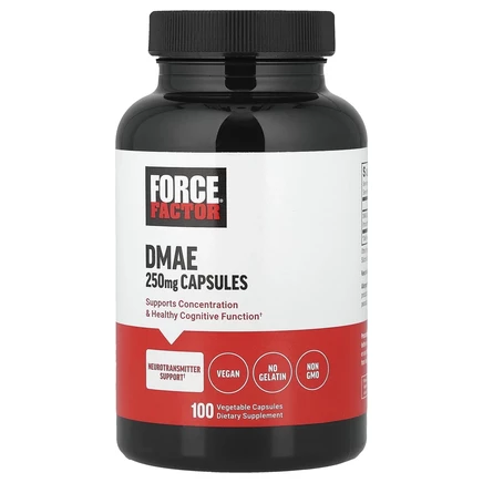 Force Factor, ДМАЭ, 250 мг, 100 растительных капсул