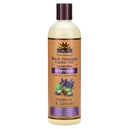 Okay Pure Naturals, Черное ямайское касторовое масло, шампунь, лаванда, 355 мл (12 жидк. Унций)