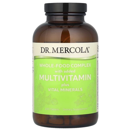 Dr. Mercola, цельнопищевые мультивитамины и жизненно важные минералы, 240 таблеток