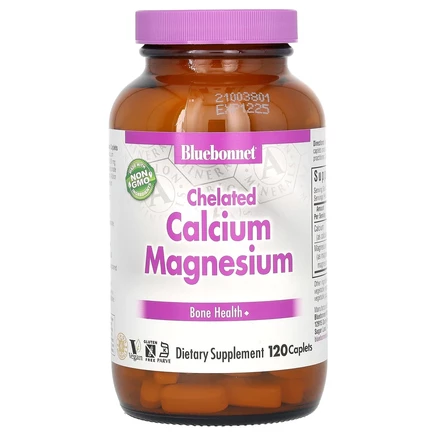 Bluebonnet Nutrition, хелаты магния и кальция, 120 таблеток