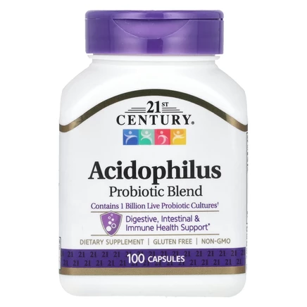 21st Century, Смесь пробиотиков Acidophilus, 100 капсул