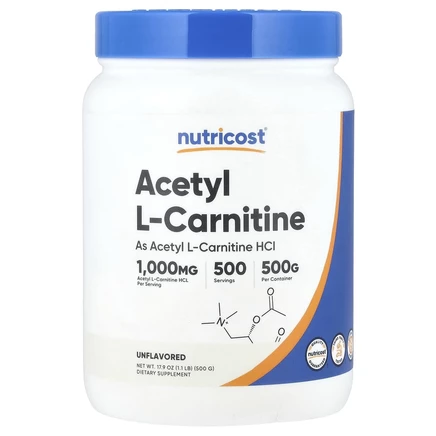 Nutricost, ацетил-L-карнитин, без добавок, 500 г (1,1 фунта)