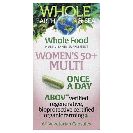 Natural Factors, Whole Earth & Sea®, мультивитамины для женщин старше 50 лет, 60 вегетарианских капсул