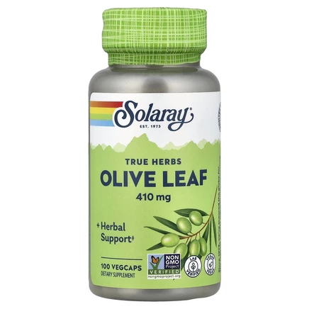 Solaray, True Herbs, листья оливкового дерева, 410 мг, 100 вегетарианских капсул