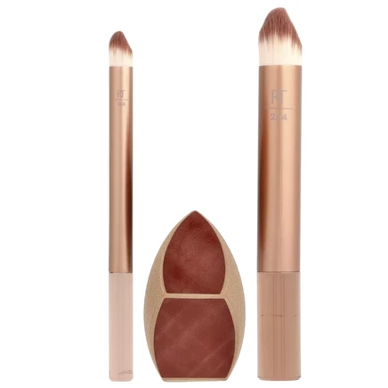 Real Techniques, Makeupsaver, спонж и кисть для макияжа, набор из 3 предметов