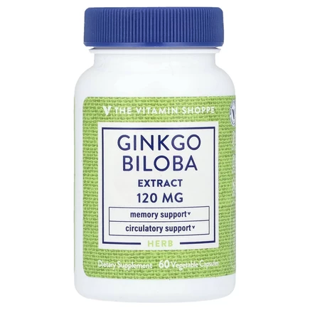 The Vitamin Shoppe, Экстракт гинкго билоба, 120 мг, 60 растительных капсул