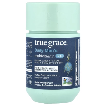 True Grace, мультивитамины для мужчин старше 50 лет, 60 таблеток, которые легко глотать