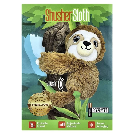 Baby Shusher, Shusher Sloth, Звуковой модуль из мягкой игрушки, 1 штука