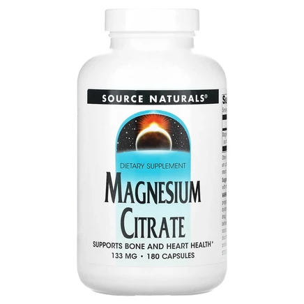 Source Naturals, цитрат магния, 133 мг, 180 капсул