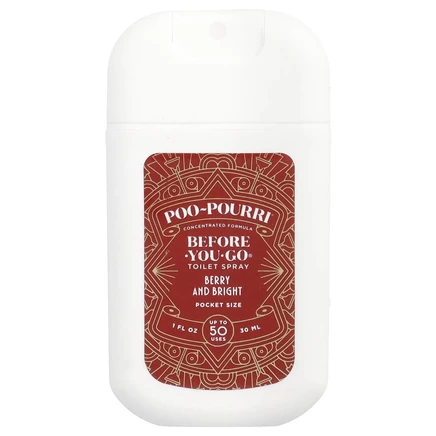 Poo-Pourri, Before-You-Go, спрей-освежитель для туалета, карманный, ягодный и яркий, 30 мл (1 жидк. унция)