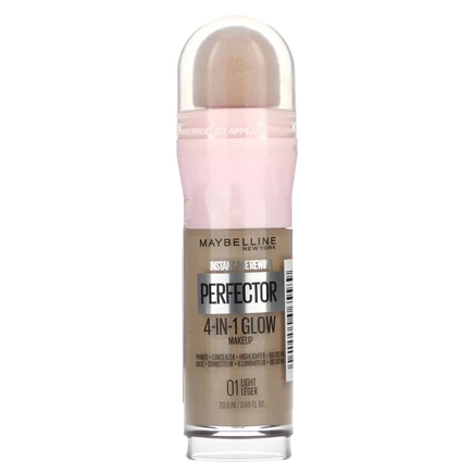 Maybelline, Instant Age Rewind, перфектор 4-в-1 для сияющего макияжа, 01 светлый, 20 мл (0,68 жидк. Унции)