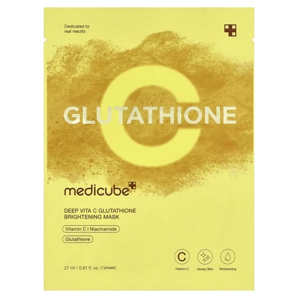 Medicube, Deep Vita C, осветляющая маска для лица с глутатионом, 1 шт., 27 мл (0,91 жидк. унции)