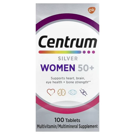 Centrum, Серебряные таблетки для женщин старше 50 лет, 100 таблеток