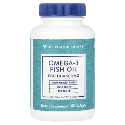 The Vitamin Shoppe, Рыбий жир с омега-3, ЭПК и ДГК, 500 мг, 60 мягких таблеток
