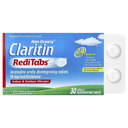 Claritin, Non-Drowsy, RediTabs, 10 мг, 30 таблеток, растворяющихся во рту