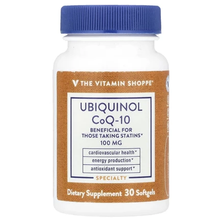 The Vitamin Shoppe, Убихинол коэнзим Q-10, 100 мг, 30 мягких таблеток