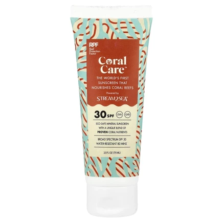 Stream2Sea, Coral Care ™, солнцезащитное средство, SPF 30, 75 мл (2,5 жидк. Унции)