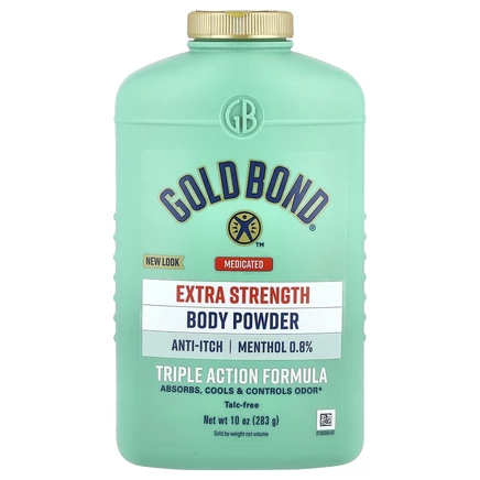 Gold Bond, Пудра для тела, уникальная формула тройного действия, повышенная сила, 283 г (10 унций)