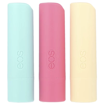 EOS, 100% натуральный органический бальзам для губ, ассорти вкусов, 3 шт. по 4 г (0,14 унции)