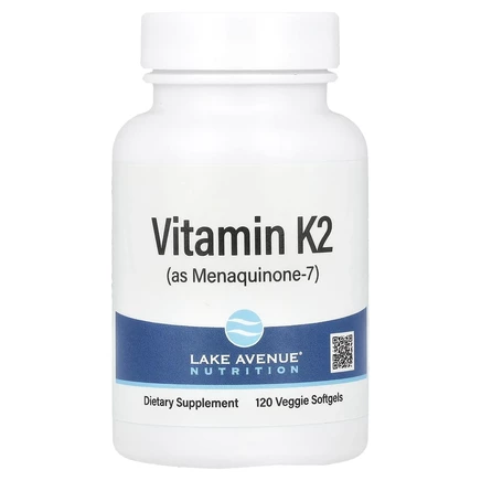 Lake Avenue Nutrition, Витамин K2 (в виде менахинона-7), 50 мкг, 120 растительных капсул