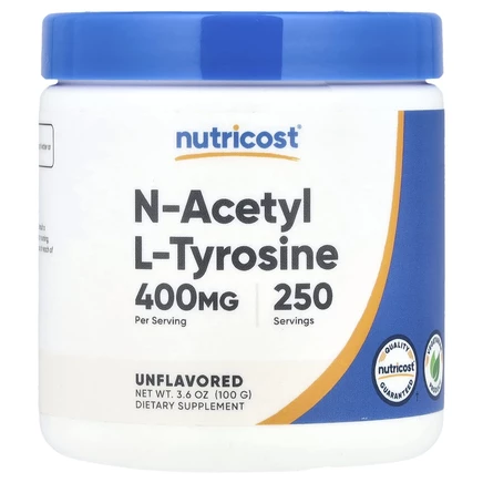 Nutricost, N-ацетил L-тирозин, без добавок, 100 г (3,6 унции)